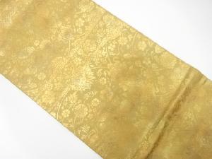 アンティーク　花更紗模様織り出し袋帯(着用可)